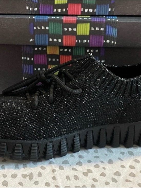 bernie mev. Shoes - bernie mev. Black Ribbed Lug Sole Casual Sneakers